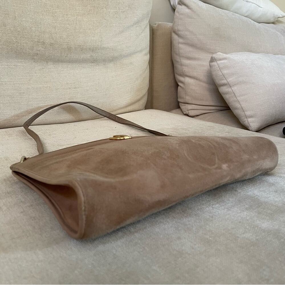 DIOR Christian Dior Taupe / Light Brown Suede Leather Shoulder Bag - Picture 10 of 16